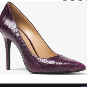 Michael Kors Claire purple crocodile print heels